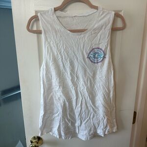 White Tank Top with Colorful Logo
